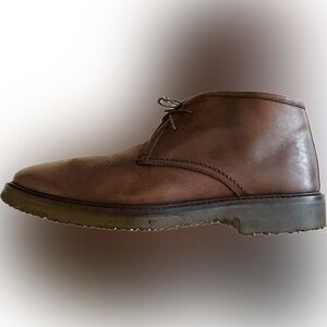 Ermenegildo Zegna Chukka Boots Tobacco Brown Distressed Leather Men’s Size 8 US